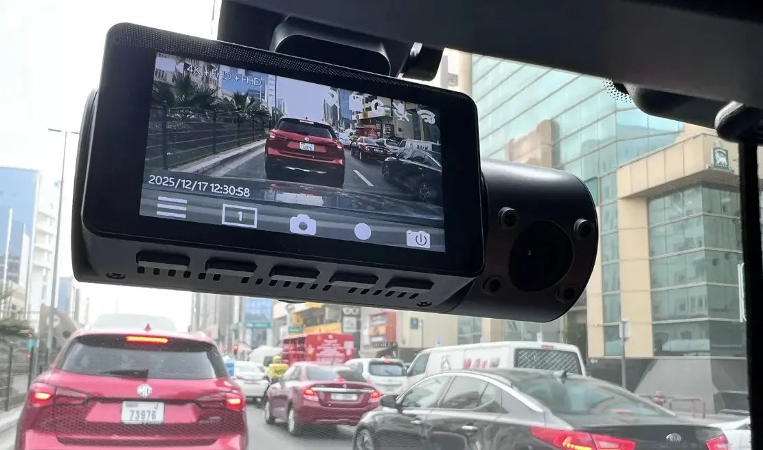LYNX mounted behind the rear-view mirror