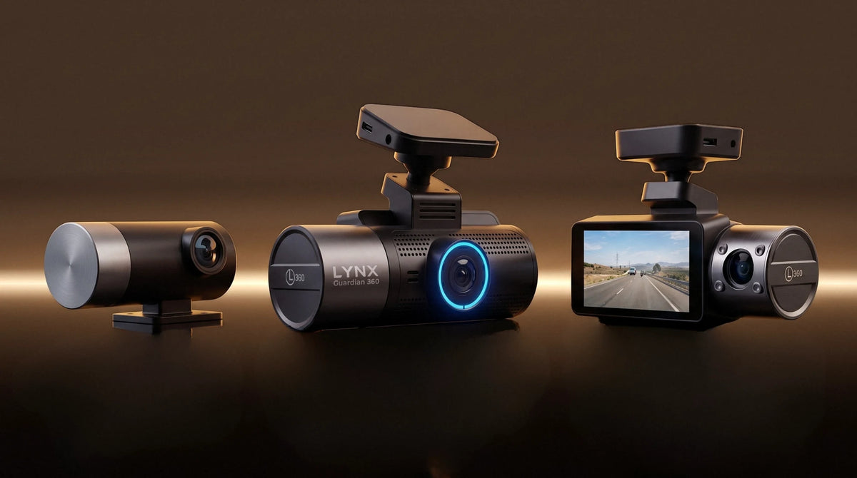 LYNX Guardian 360 front unit, rear camera and cabin camera shown together